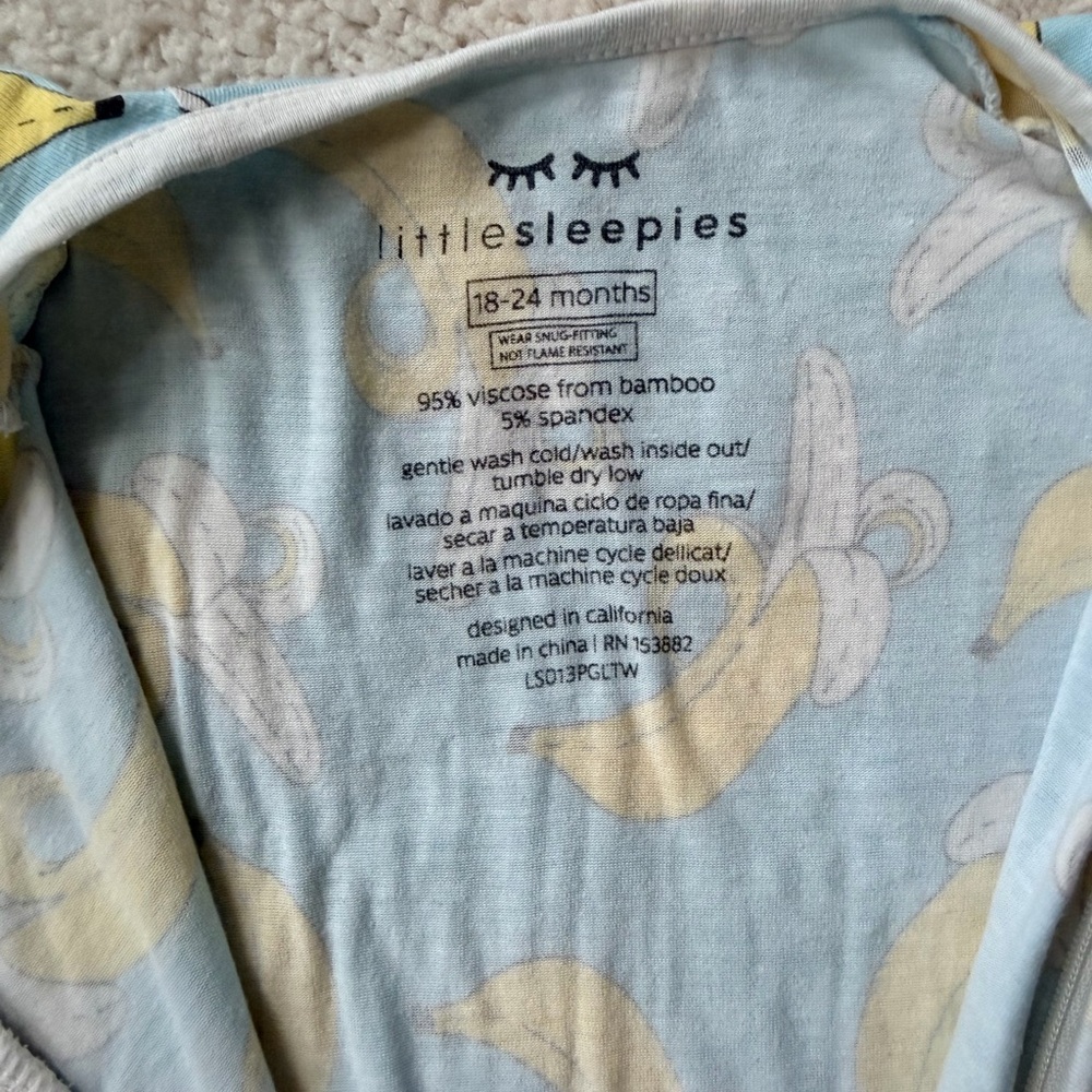 Little Sleepies Blue and Yellow Banana Print Outfit - Picture 7 of 15